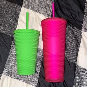 COPY - Starbucks studded bundle neon pink & green